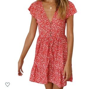 Pink floral dress